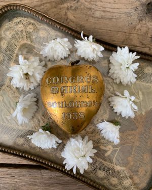 ancien coeur doré souvenir du congrès marial de 1938