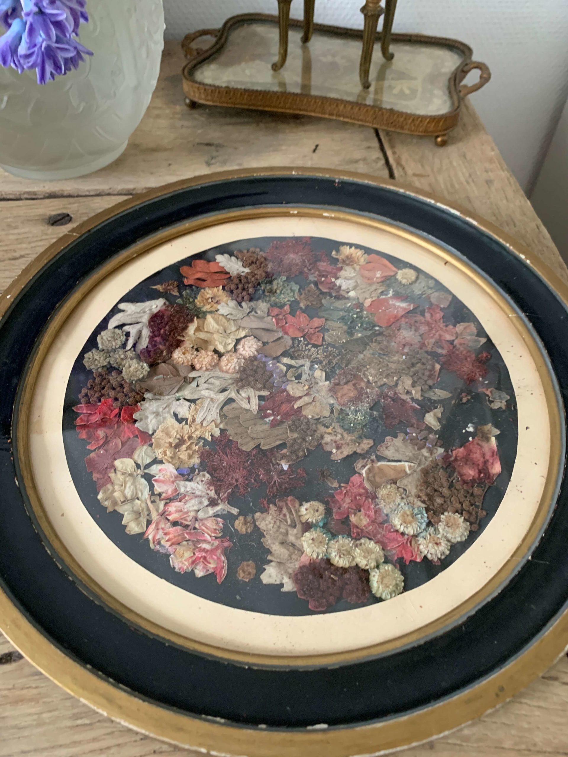Art Encadré Fleurs Séchées De Terre Sainte - Vintage - Petit Format