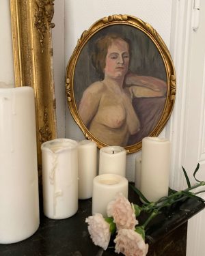 ancienne peinture femme nue art deco