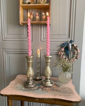 paire de bougeoirs anciens au mercure xixeme