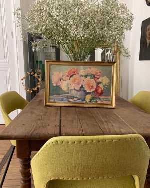 ancienne peinture de fleurs aquarelle roses