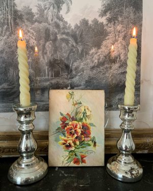 ancienne peinture à l'huile début xxème pensées