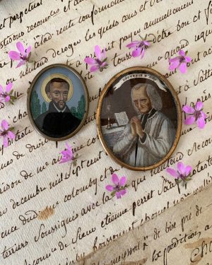 ancien fixé sous verre religieux charles x