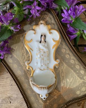ancien benitier porcelaine de paris xixeme