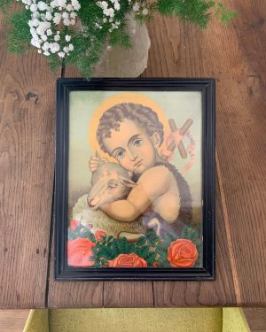ancienne chromolithographie st jean baptiste agneau pascal