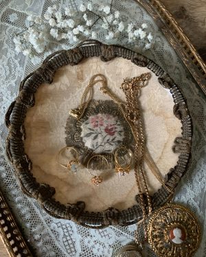 ancien vide poche coupelle dentelle vers 1900