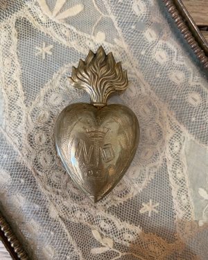 ancien coeur de marie reliquaire xixeme notre dame de Lourdes
