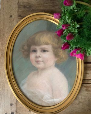 ancien portrait de fillette debut xxeme