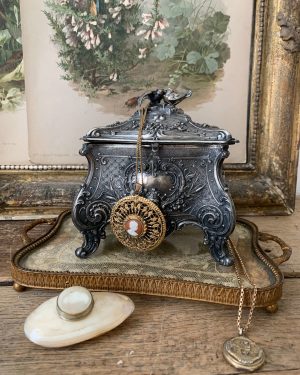 boîte à bijoux ancienne régule colombes 1900