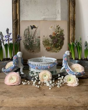 ancienne porcelaines fleurs porcelaine de plaue