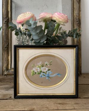 Aquarelle de fleur XIXème