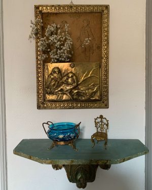 ancien porte brosse laiton art nouveau