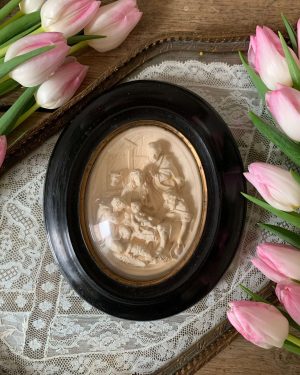 ancien reliquiare cène de la nativité xixeme siècle