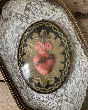 ancien reliquaire coeur ex voto xixeme