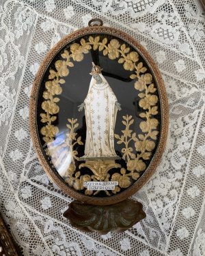 ancien bénitier xixeme vierge noire notre dame d'afrique