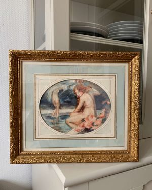 ancien nu femme aquarelle début xxème