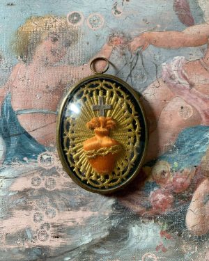 ancien coeur reliquaire ex voto xixeme