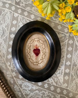 ancien ex voto cadre coeur de jesus xixe
