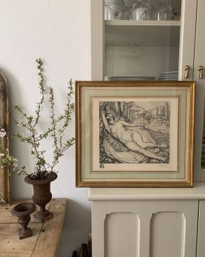 ancienne gravure art deco femme nue paul lemagny