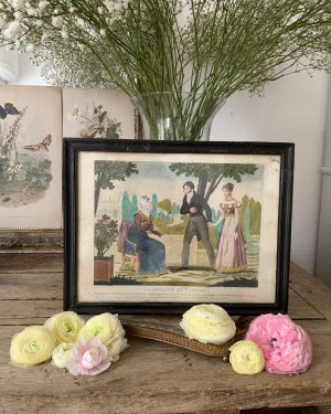 Gravure début XIXe “La demande en mariage”