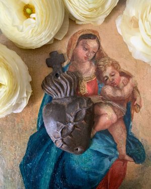 ancien coeur en metal ex voto