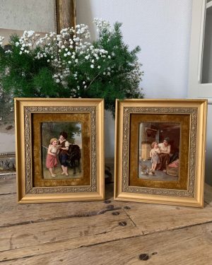 ancien fixé sous verre fin xixeme
