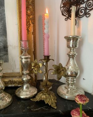 ancien bougeoir fleurs de lys xixeme
