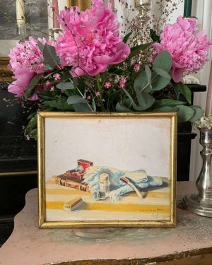 ancienne nature morte necessaire de barbier