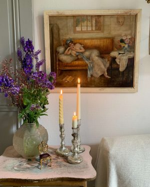 ancienne peinture à l'huile femme art déco debut xxeme