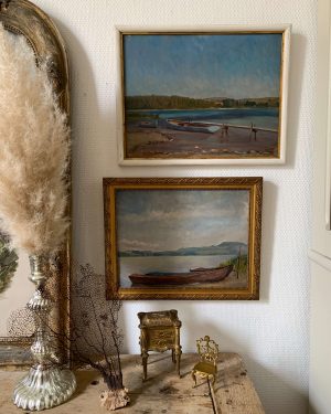ancienne peinture paysage marin vers 1900 marine tableau 1900