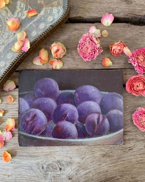 ancienne peinture prunes 1900