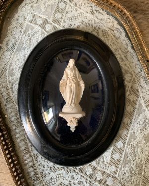 ancien reliquaire platre xixeme vierge marie