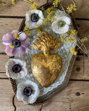 ancien ex voto coeur de marie vers 1900