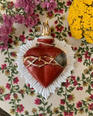ancien bénitier coeur de jésus xixeme ex voto