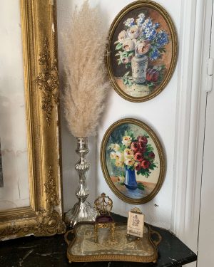 ancienne aquarelle de fleurs début XXème