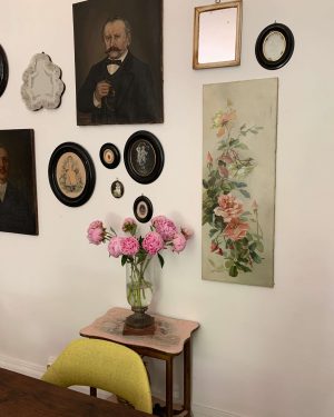 ancienne huile sur toile de roses vers 1900