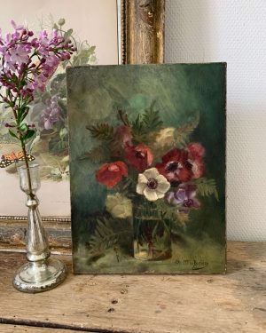 Peinture d'anémones vers 1900