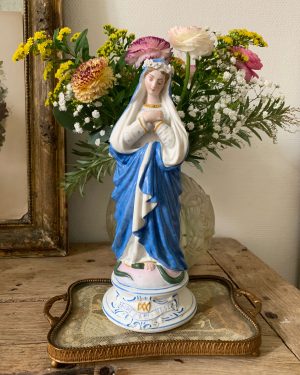 ancienne statue vierge marie xixeme biscuit