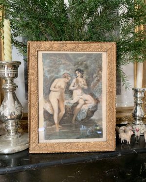 Gravure de baigneuses XIXe
