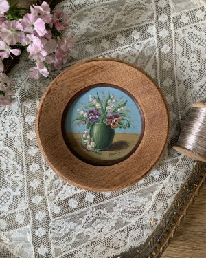 Peinture miniature de fleurs début XXème