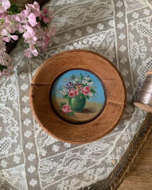 Peinture miniature de fleurs début XXème