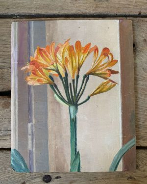Ancienne peinture de Clivia en fleurs