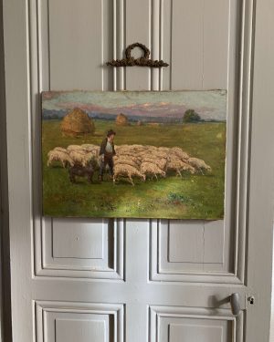 Ancienne peinture de moutons