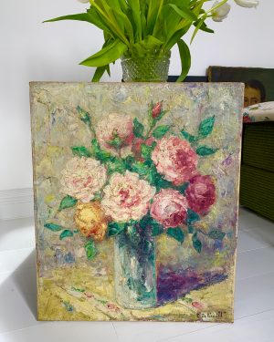 Peinture de roses ancienne