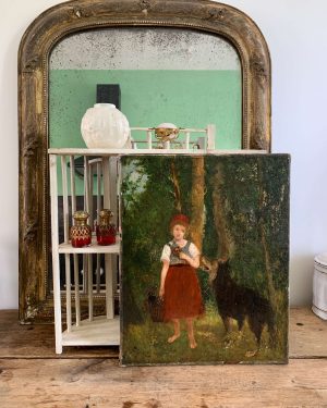 Huile sur toile « Le petit chaperon rouge »XIXe