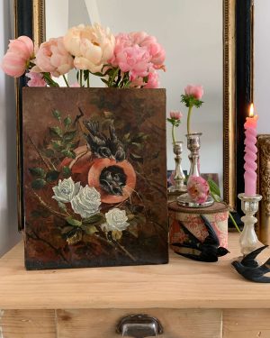 Ancien tableau d’oiseaux de 1922