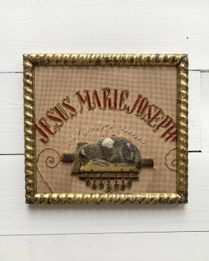 Ancienne broderie religieuse XIXe