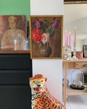Tableau de fleurs début XXe