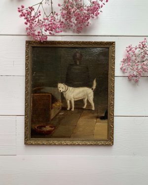 Ancien tableau de chien XIXe
