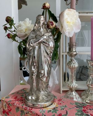 Vierge en verre églomisé XIXème